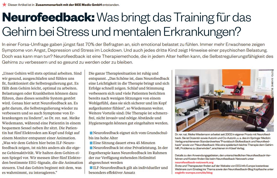Artikel "Neurofeedback: Was bringt das Training für das Gehirn bei Stress und mentalen Erkrankungen"